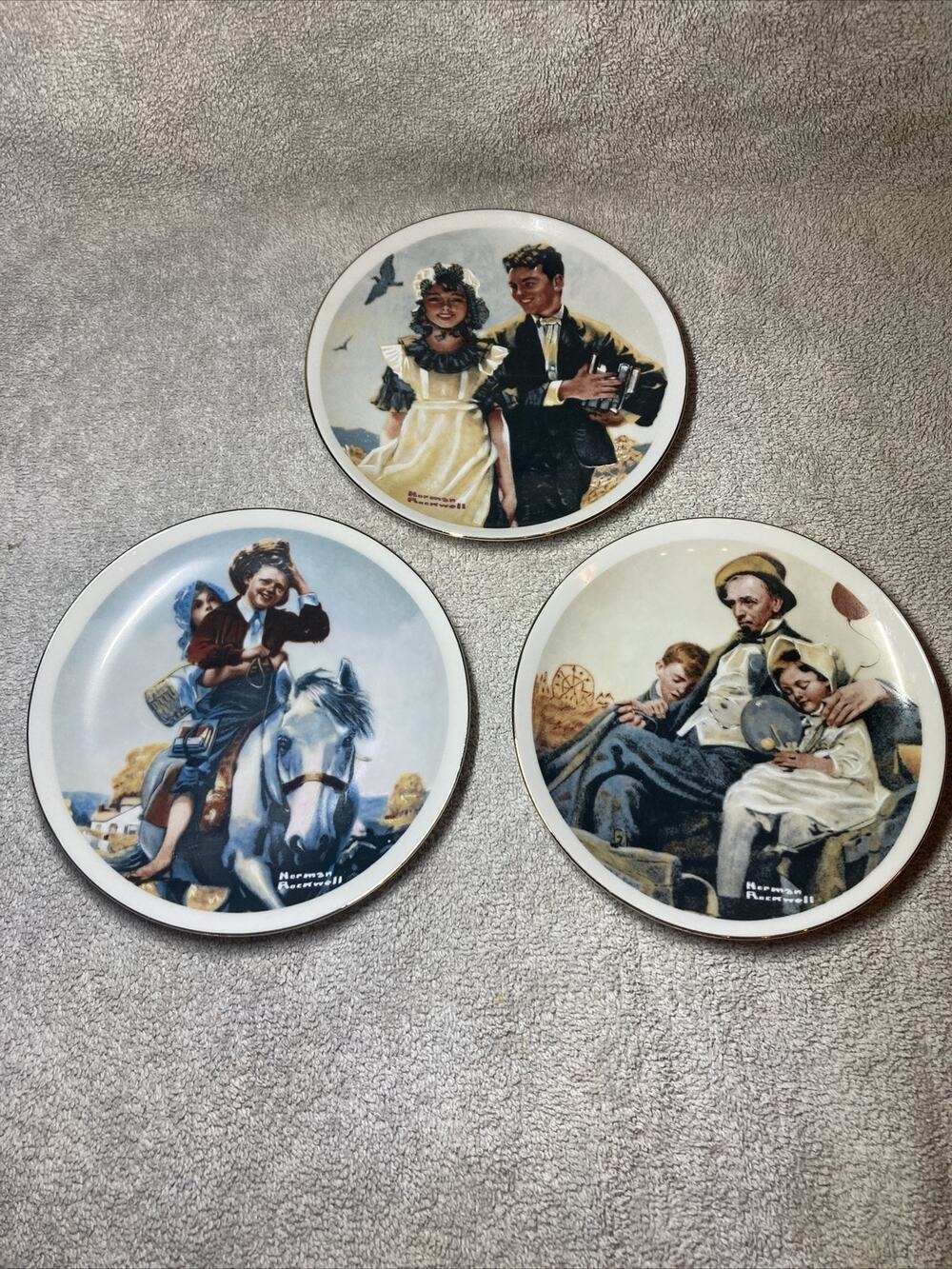 Lot of 3 Norman Rockwell Plate’s Made Exclusively For IMM